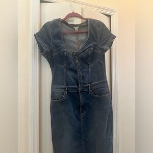 WILL LOWER! Guess! Denim Midi Dress! Worn twice ! Just w/o tag